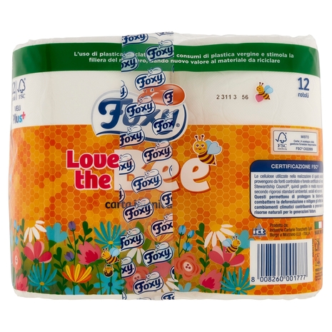 Foxy Love the Bee carta igienica 12 pz
